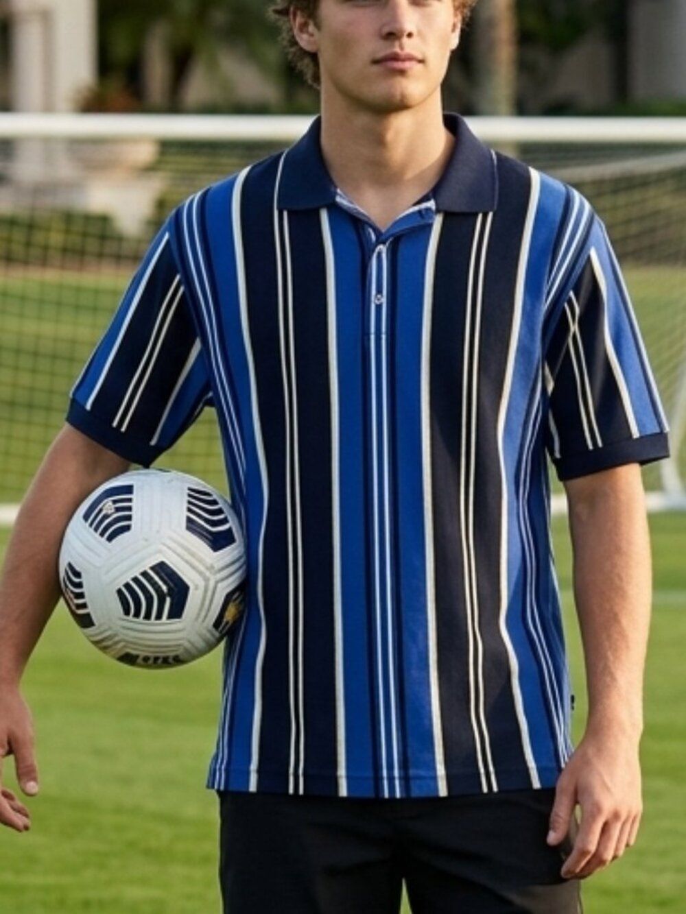 Sutter & Grant 100% Cotton Striped High-Low RugbyTop – Size Large